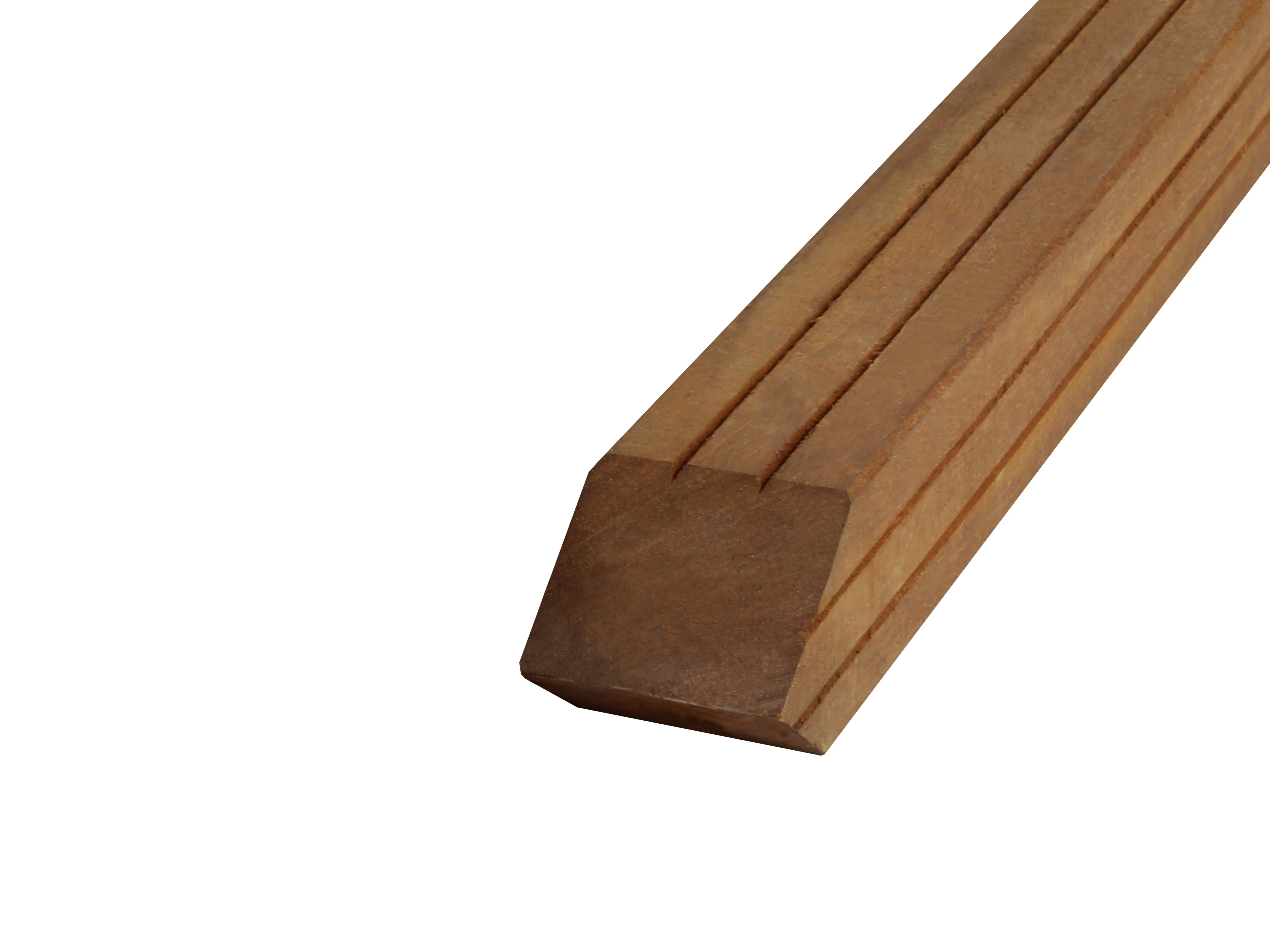 Hardhout Azobe Paal 8.5 x 8.5 cm (85 x 85 mm) Geschaafd - Lengte 275 cm - Afbeelding 6