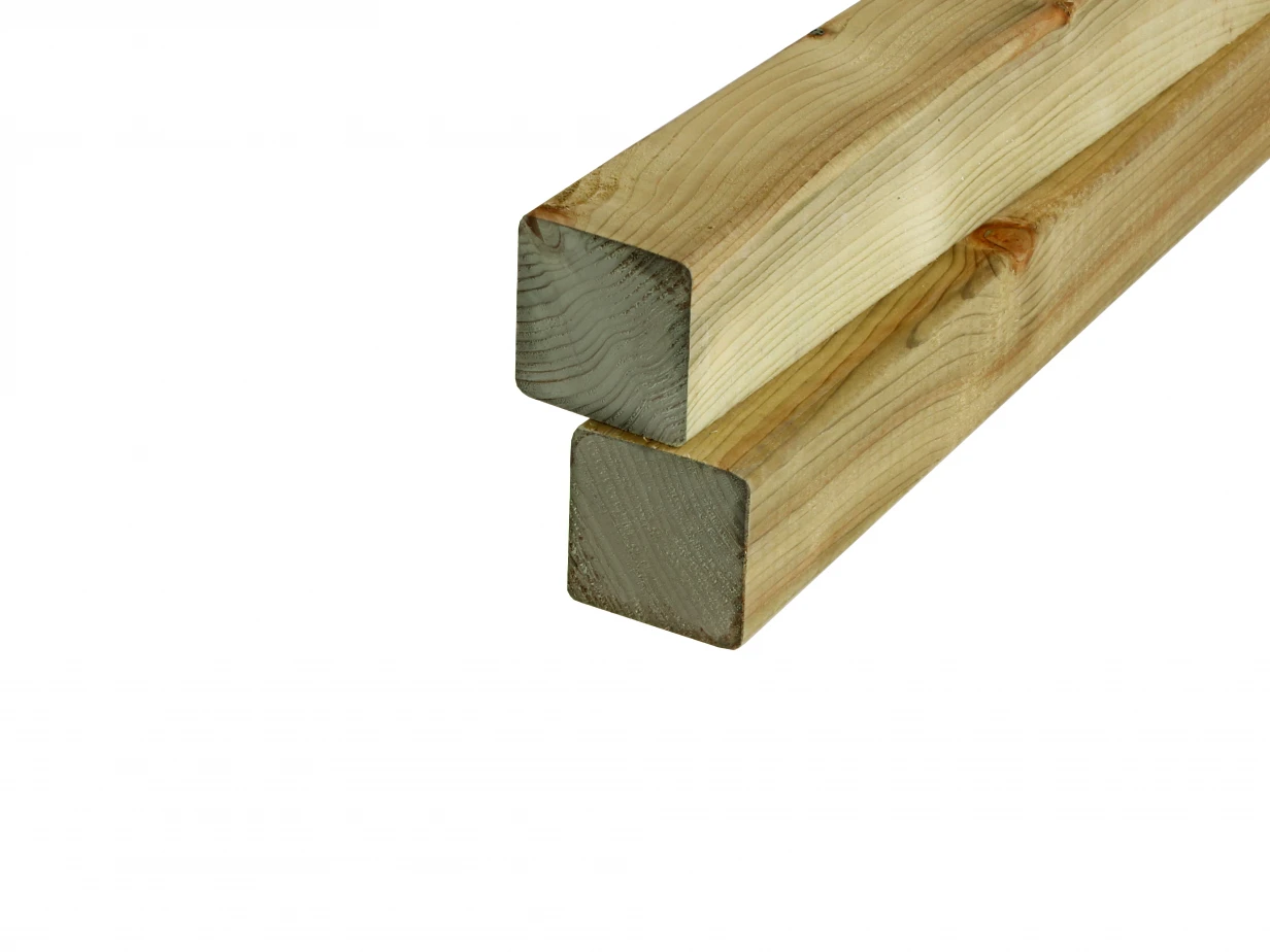 Vuren Paal 6.7 x 6.7 cm (67 x 67 mm) Geschaafd Groen Geïmpregneerd - Lengte 270 cm - Afbeelding 3