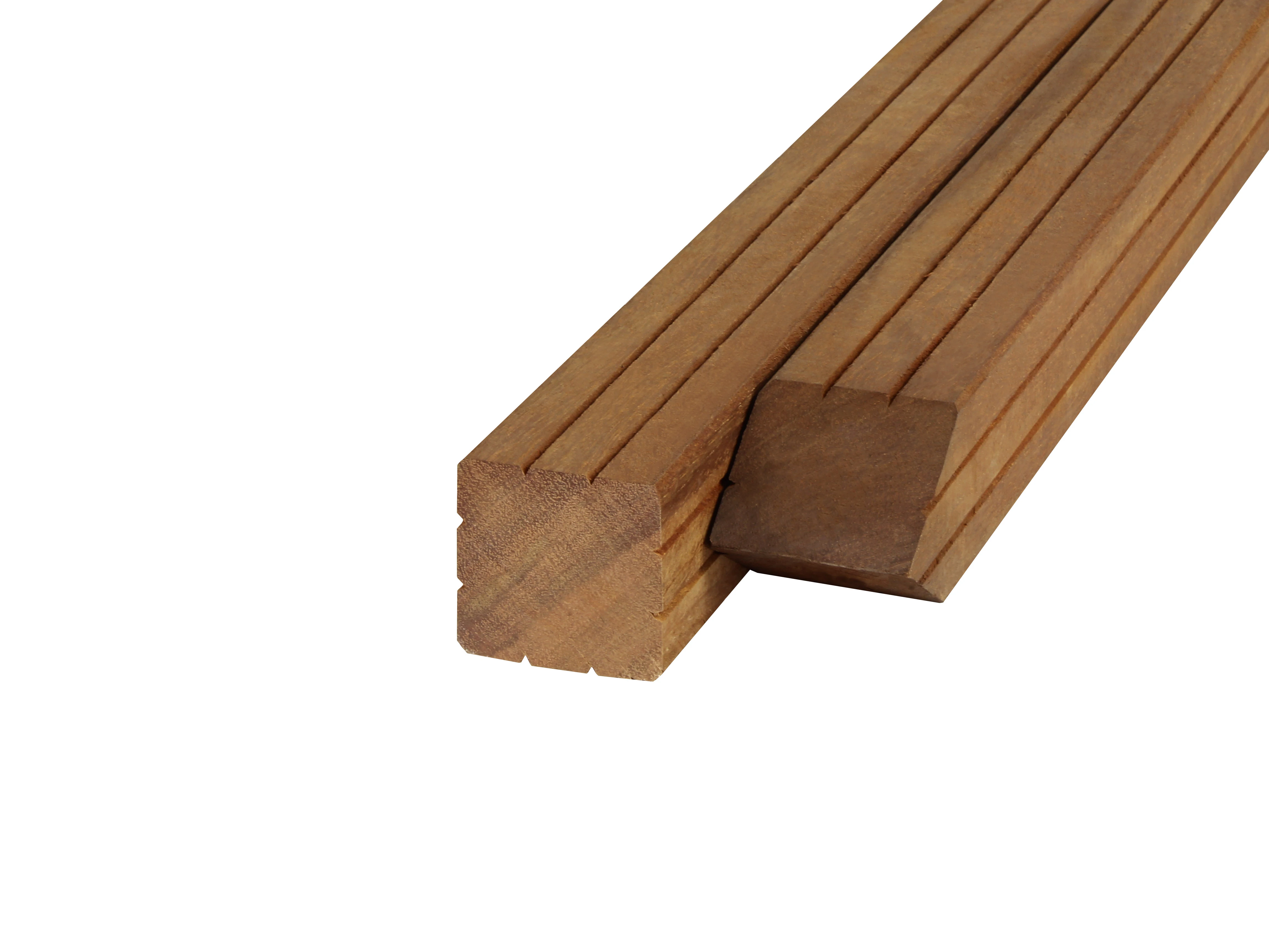 Hardhout Azobe Paal 6.5 x 6.5 cm (65 x 65 mm) Geschaafd - Lengte 245 cm - Afbeelding 1