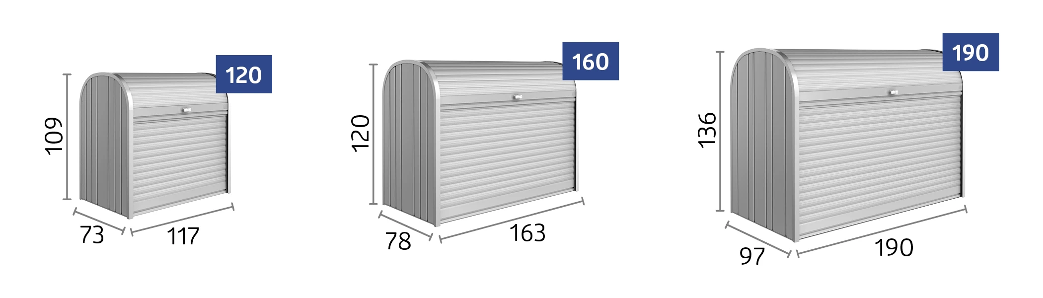 Biohort StoreMax Zilver, 190 x 97 x 136 cm - Afbeelding 8