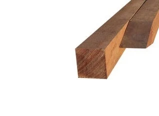 Hardhout Azobe Paal 8 x 8 cm (80 x 80 mm) Fijnbezaagd - Lengte 350 cm - Afbeelding 4