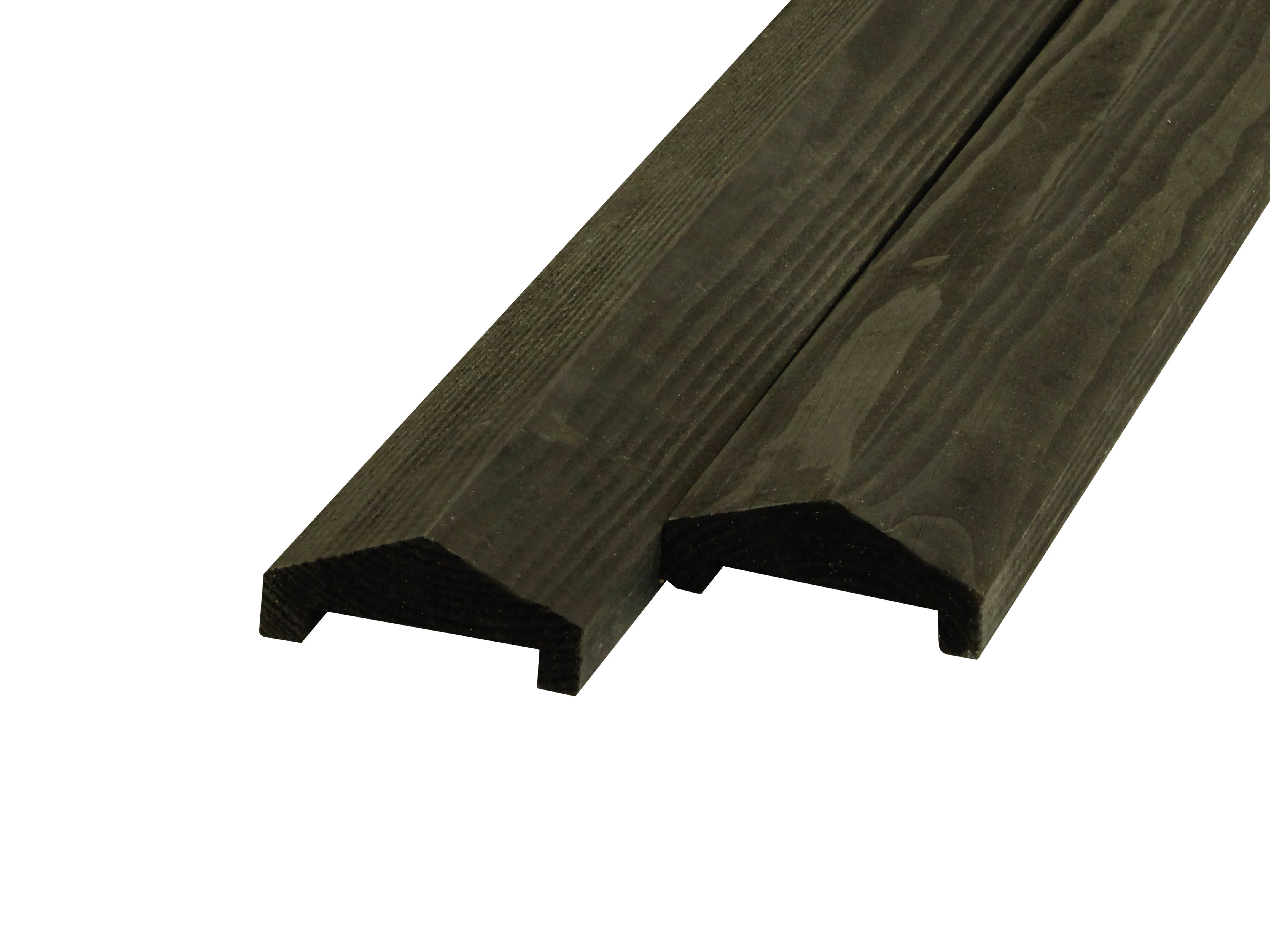 Grenen Afdekkap met Sponning 6.2 cm 3.5 x 8.5 cm (35 x 85 mm) Zwart Gedompeld - Lengte 180 cm - Afbeelding 3