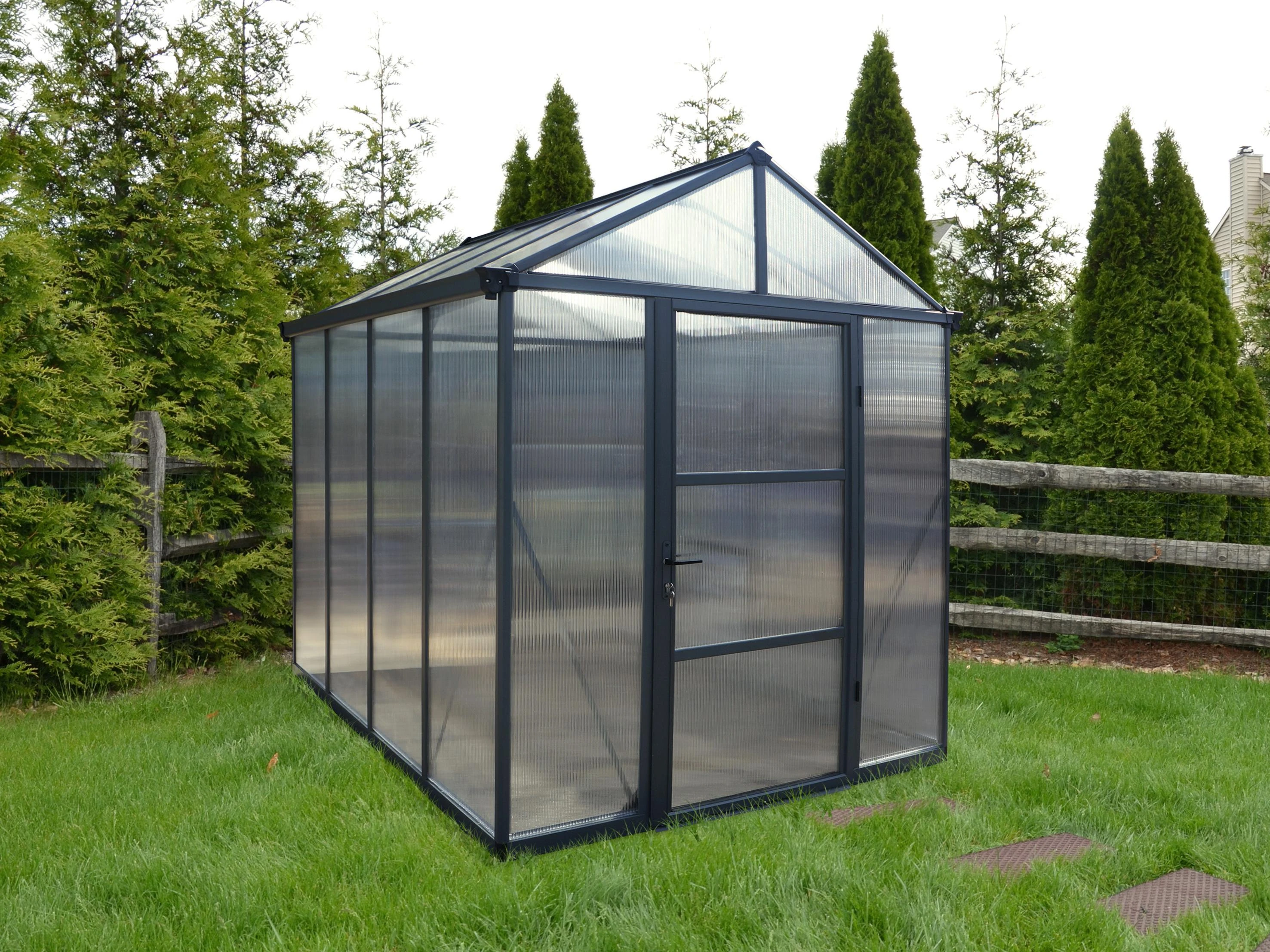 Palram Canopia Tuinkas Glory 184 x 244 cm Antraciet - Afbeelding 4