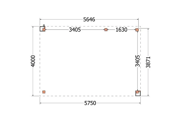 Trendhout Douglas Overkapping Verona Rechts 575 x 400 cm - Afbeelding 2