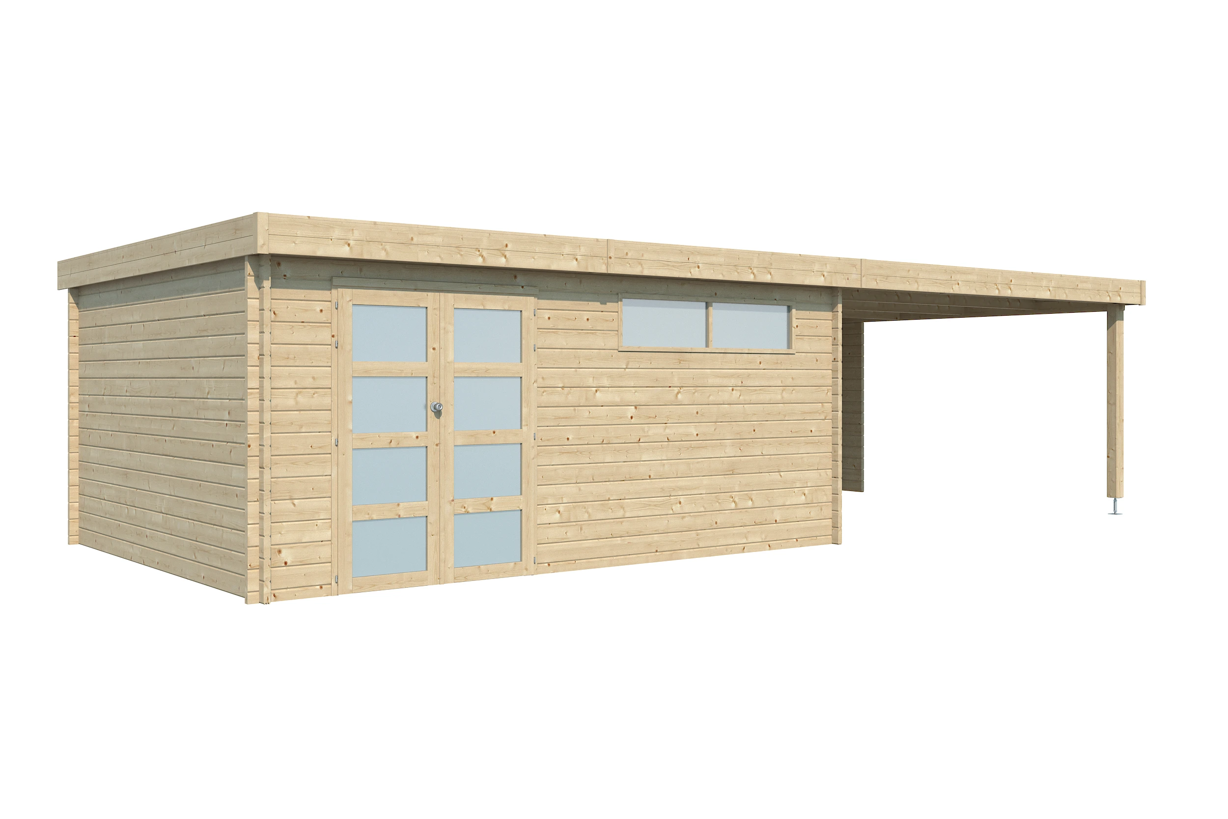 Woodlands Blokhut Modern met Overkapping en Dakisolatie 905 x 385 cm - Afbeelding 8