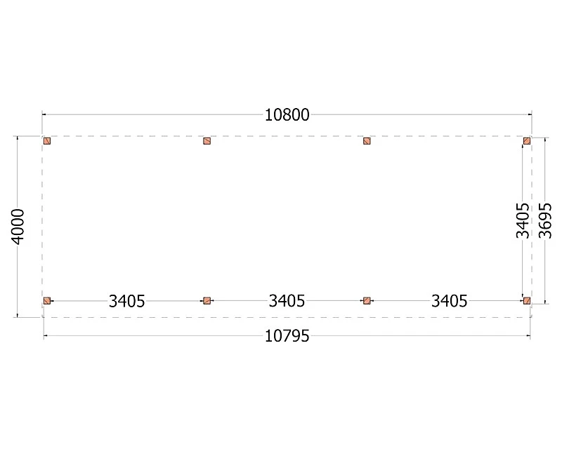 Trendhout Overkapping Refter Douglas - 1080 x 400 cm - Afbeelding 2