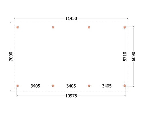 Trendhout Douglas Overkapping Zadeldak XXL 1145 x 700 cm - Afbeelding 3
