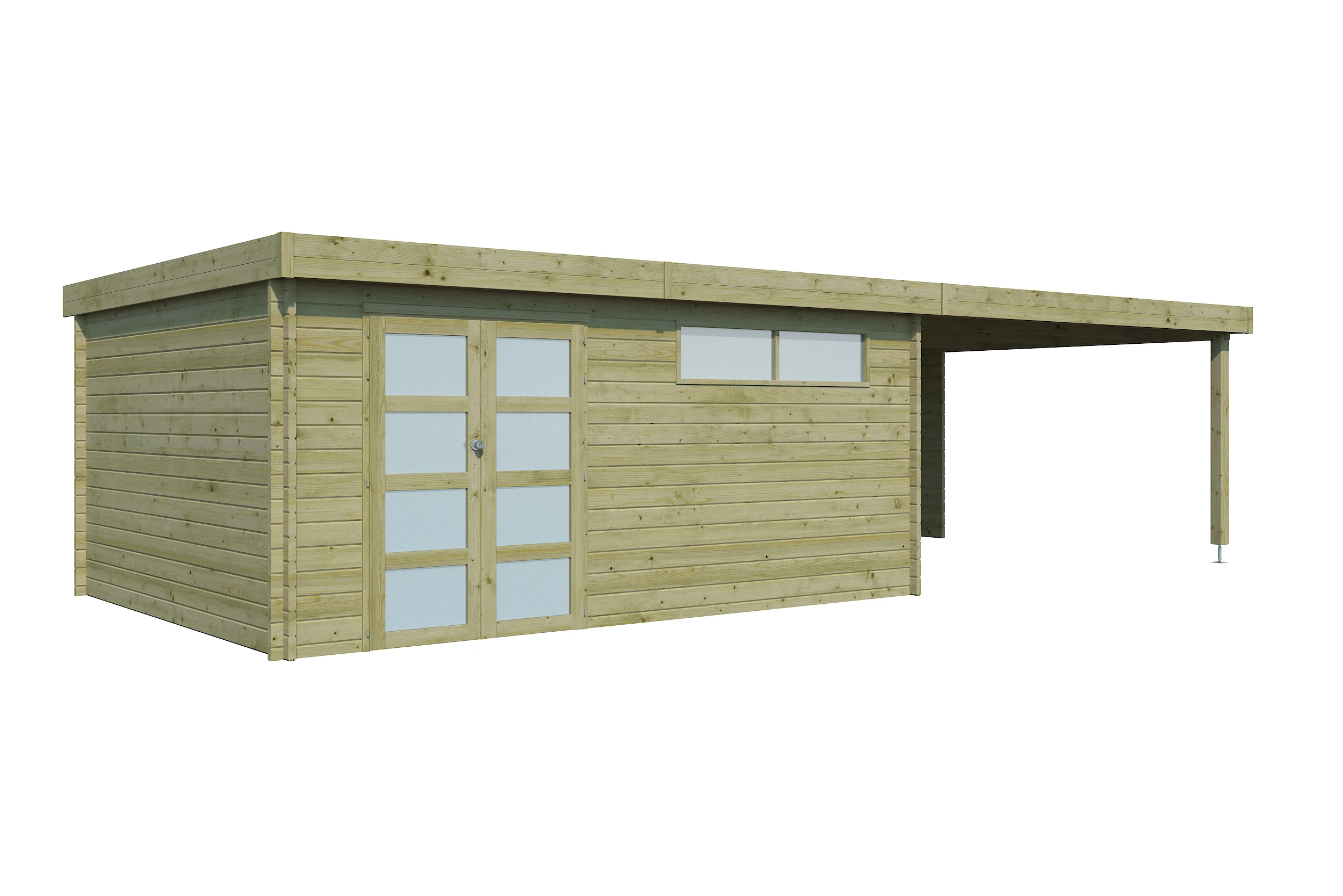 Woodlands Blokhut Modern Geïmpregneerd met Overkapping en Dakisolatie - 905 x 385 cm - Afbeelding 8