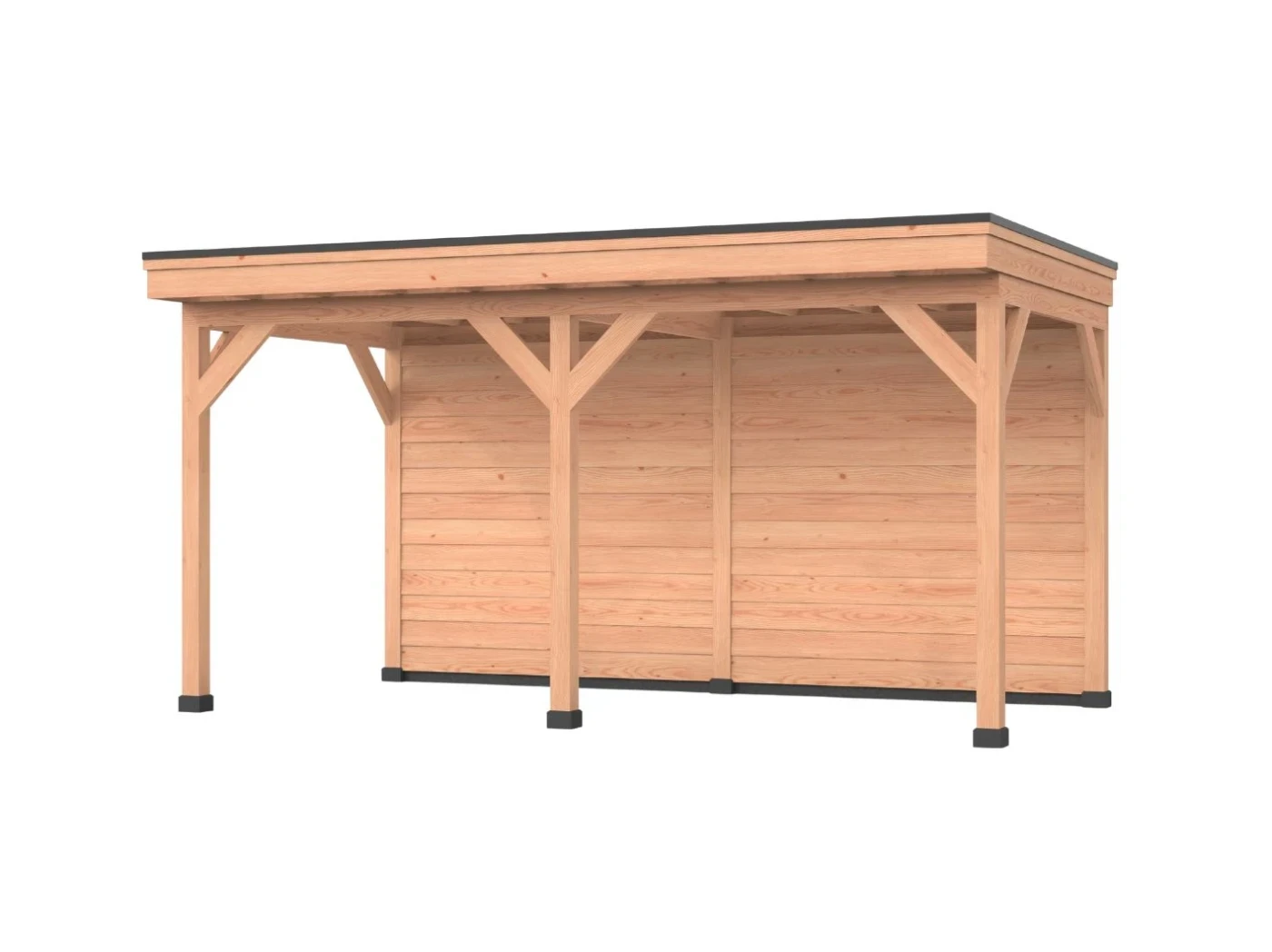 Douglas overkapping, 600 x 250, Met achterwand, Westwood DIY - Afbeelding 1