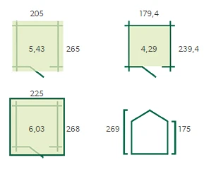 Woodlands Blokhut Oxford L Groen Geïmpregneerd 355 x 355 cm - Afbeelding 5