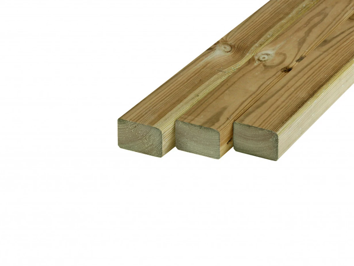 Grenen Regel 3.4 x 4.5 cm (34 x 45 mm) Geschaafd Geïmpregneerd - Lengte 180 cm - Afbeelding 2