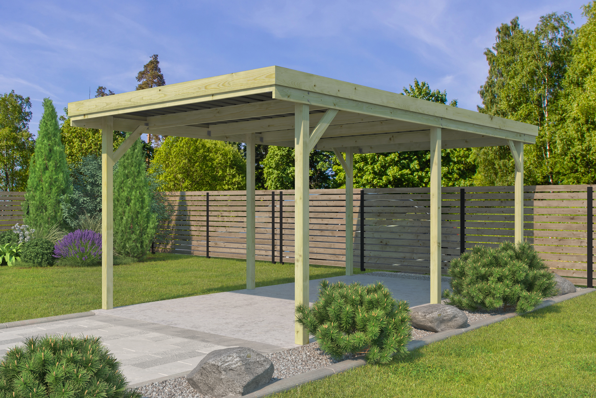 Woodlands Carport Q-Line Enkel 307 x 552 - Afbeelding 3