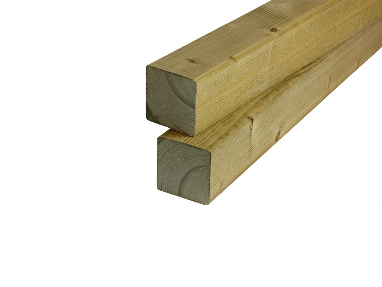 Vuren Paal 8.7 x 8.7 cm (87 x 87 mm) geschaafd geïmpregneerd - Lengte 270 cm - Afbeelding 2