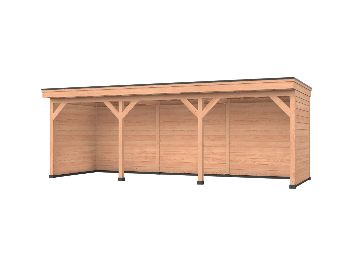 Douglas overkapping, 750 x 300, Met achterwand en twee zijwanden, Westwood DIY - Afbeelding 1
