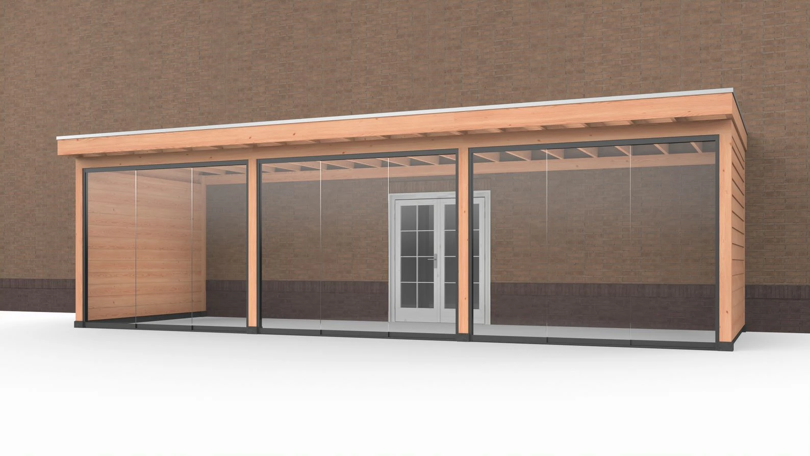 Douglas Buitenverblijf aan huis, 900 x 300, met twee zijwanden en glazen schuifwand, Westwood - Afbeelding 1
