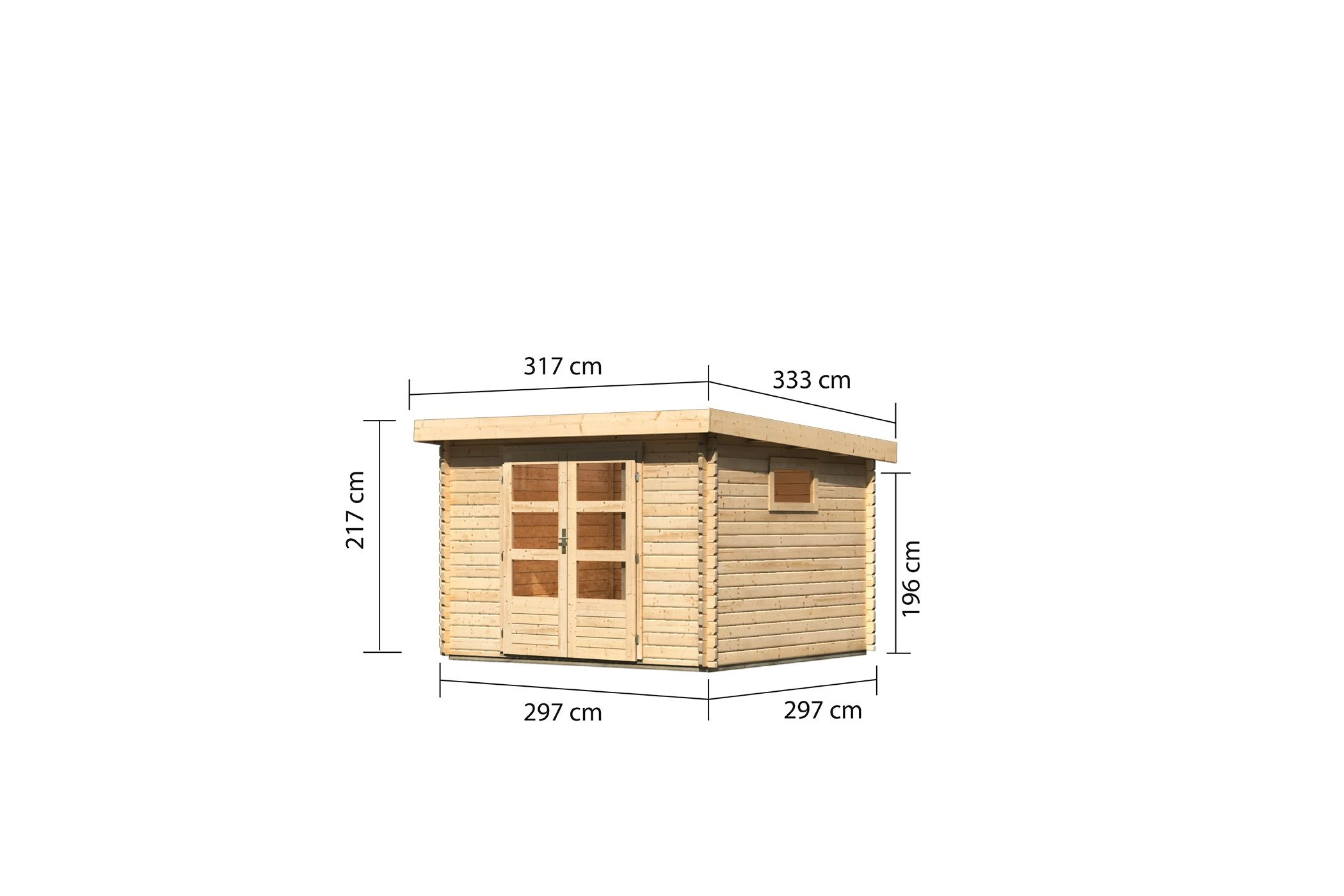 Karibu Tuinhuis Trittau 3 317 x 333 cm - Afbeelding 6