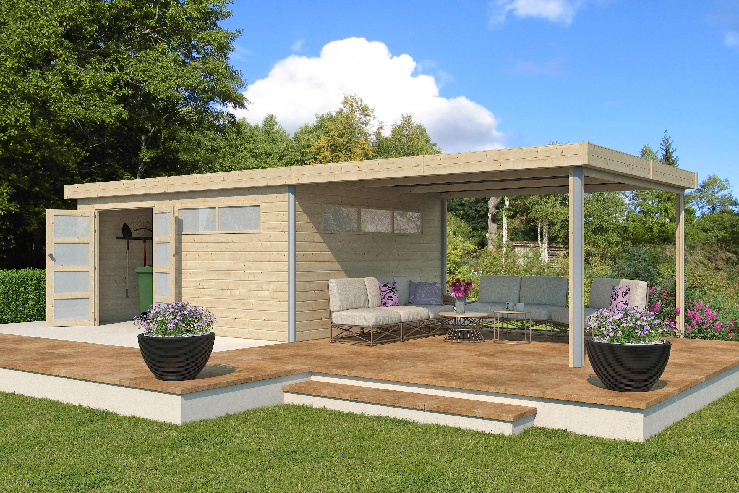 Woodlands Blokhut Kasuko 885 x 385 cm - Afbeelding 2