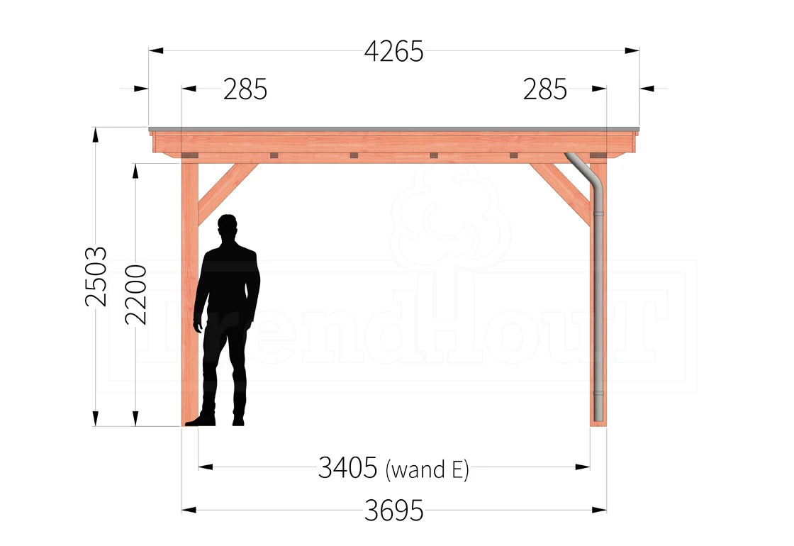 Trendhout Douglas Overkapping Florence 940 x 425 cm - Afbeelding 4