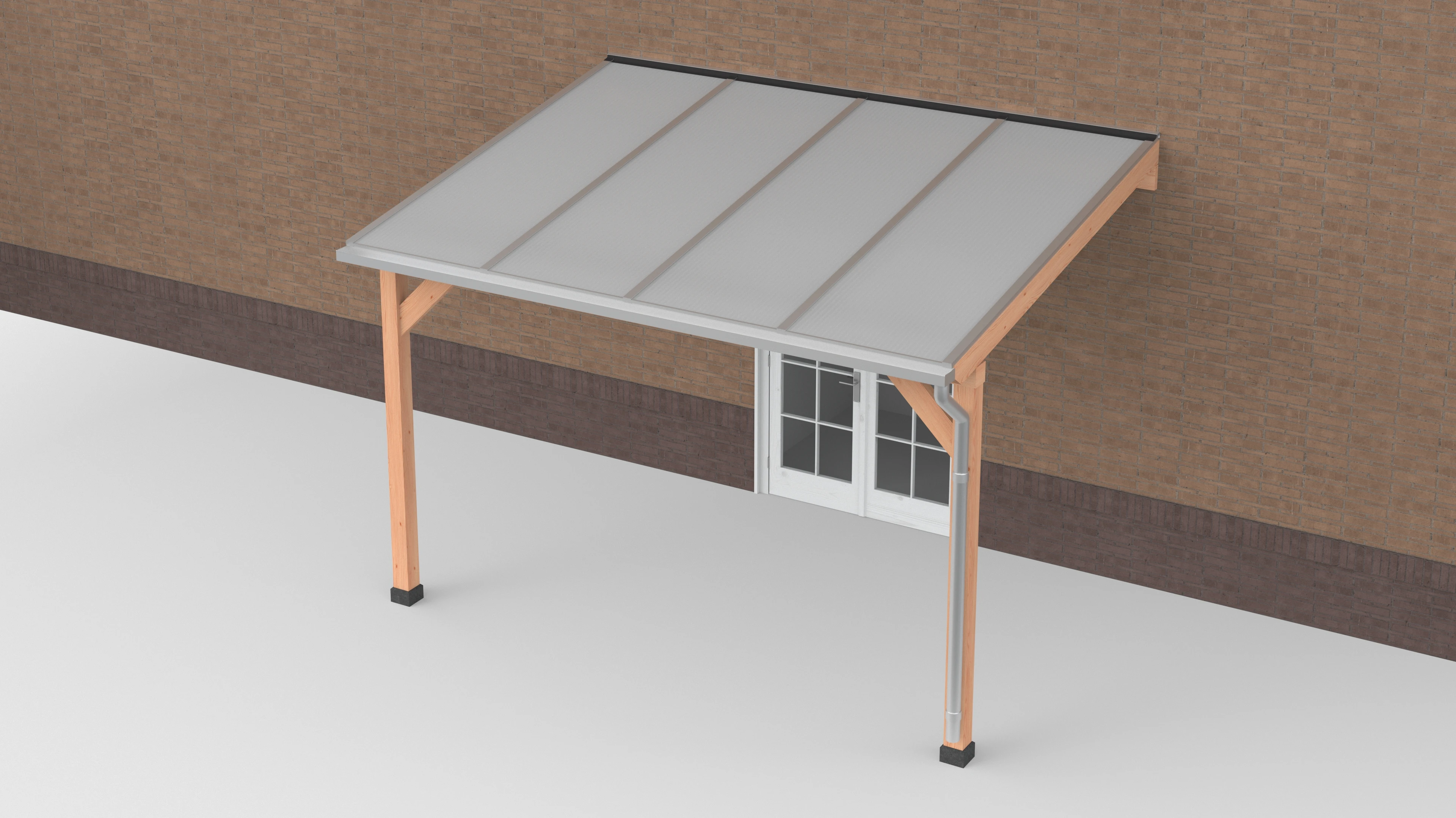 Douglas Terrasoverkapping Polycarbonaat Opaal Geschaafd 400 x 300 cm - Afbeelding 1