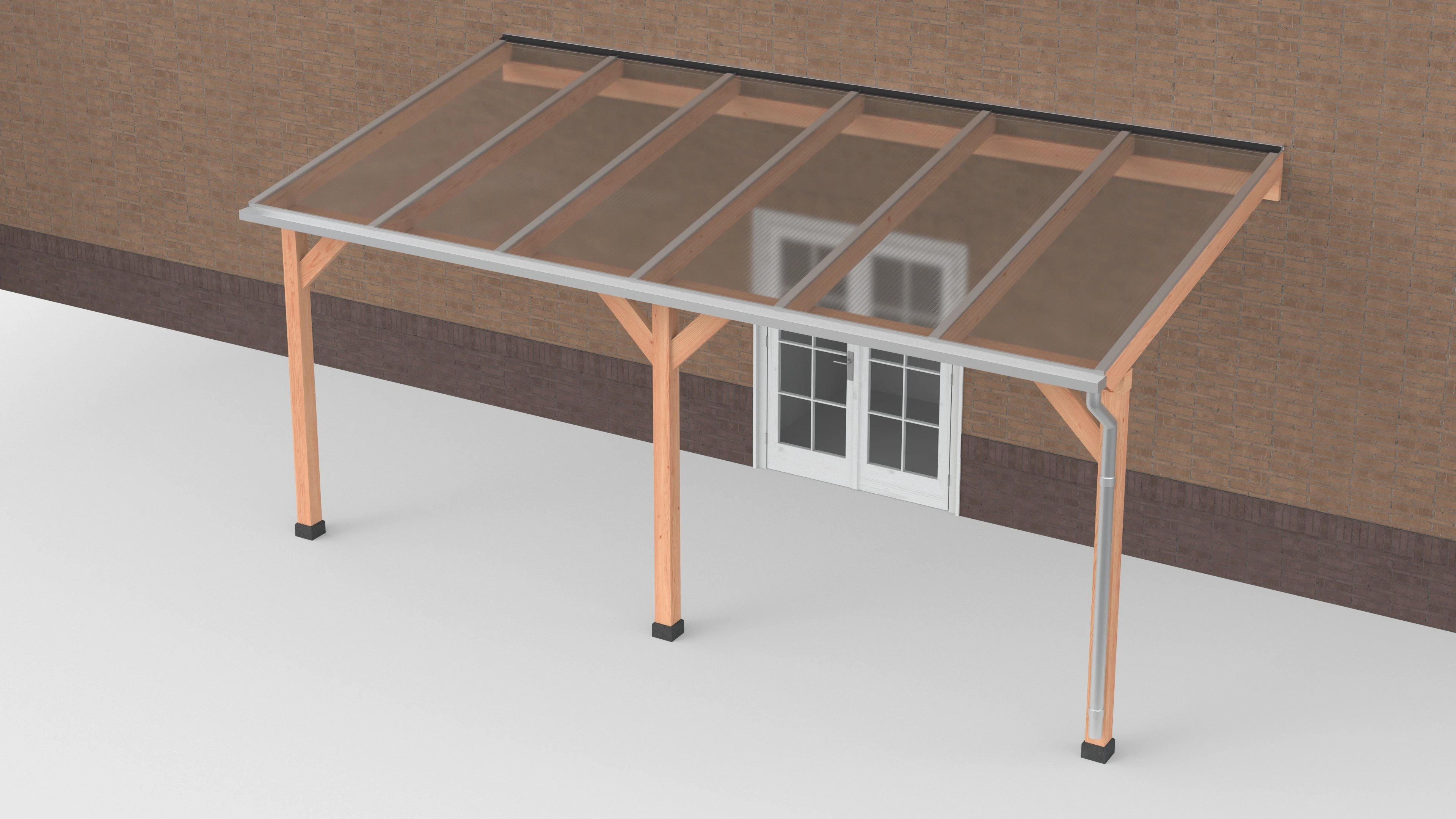 Douglas Terrasoverkapping Polycarbonaat Helder Geschaafd 600 x 300 cm - Afbeelding 1