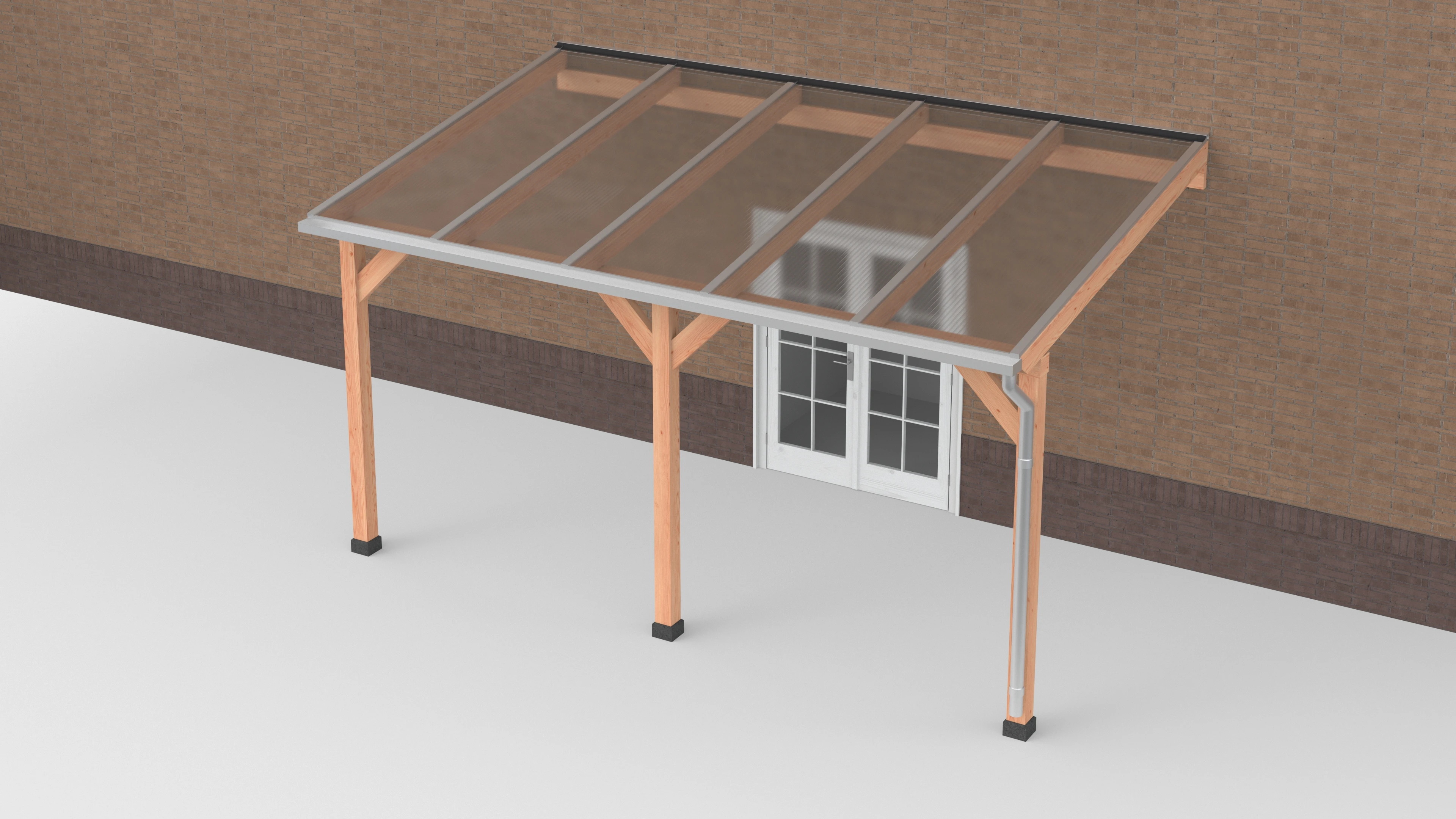 Douglas Terrasoverkapping Polycarbonaat Helder Geschaafd 500 x 300 cm - Afbeelding 1
