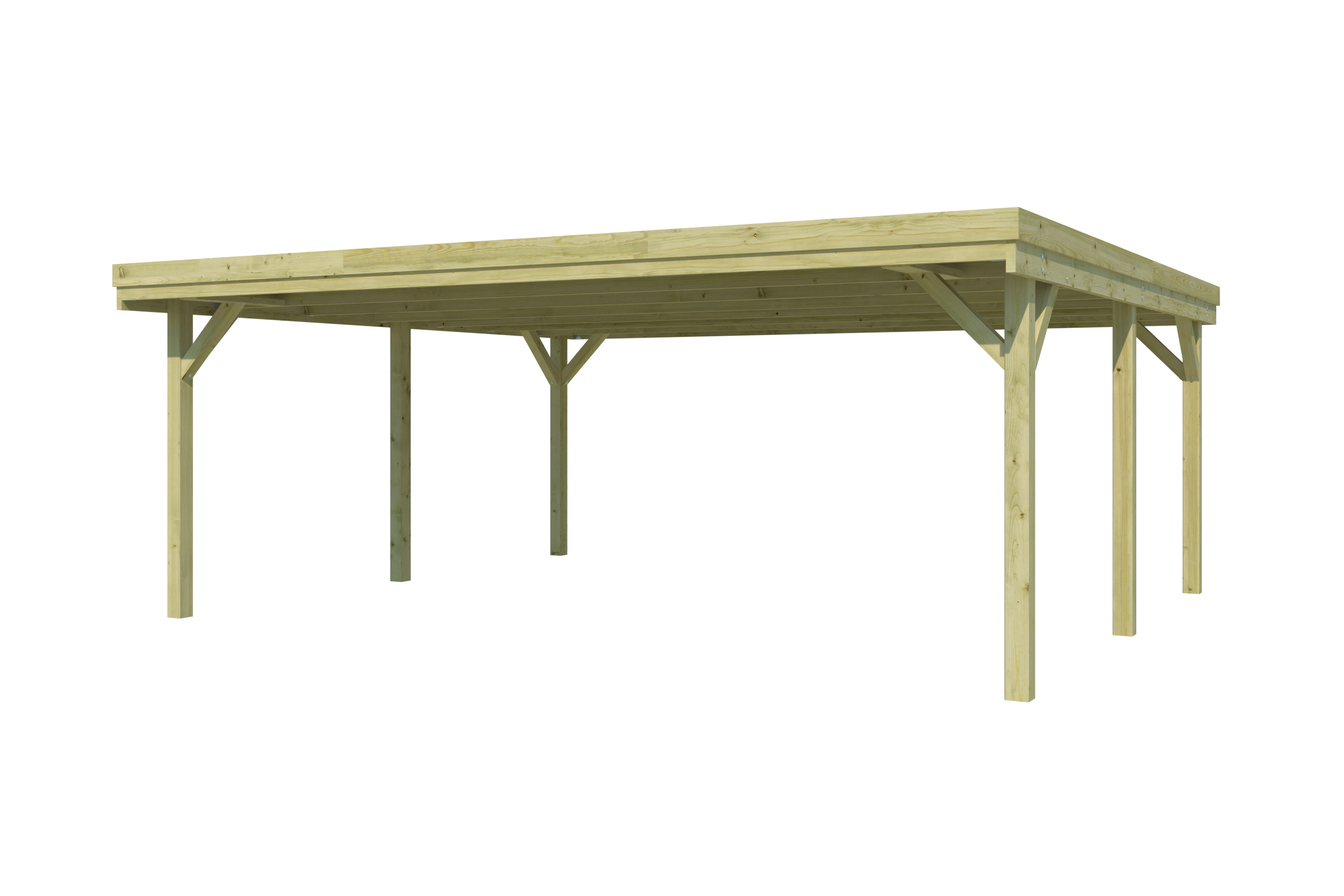 Woodlands Carport Q-Line Dubbel 594 x 552 cm - Afbeelding 1