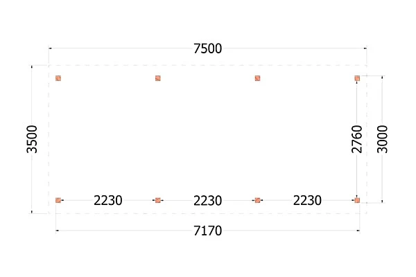 Trendhout Douglas Overkapping Zadeldak Beluta 750 x 350 cm - Afbeelding 2