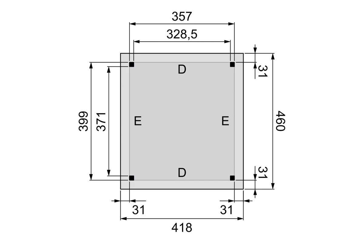 Hillhout Douglas Buitenverblijf Plat Dak Excellent 360 x 400 cm - Afbeelding 4