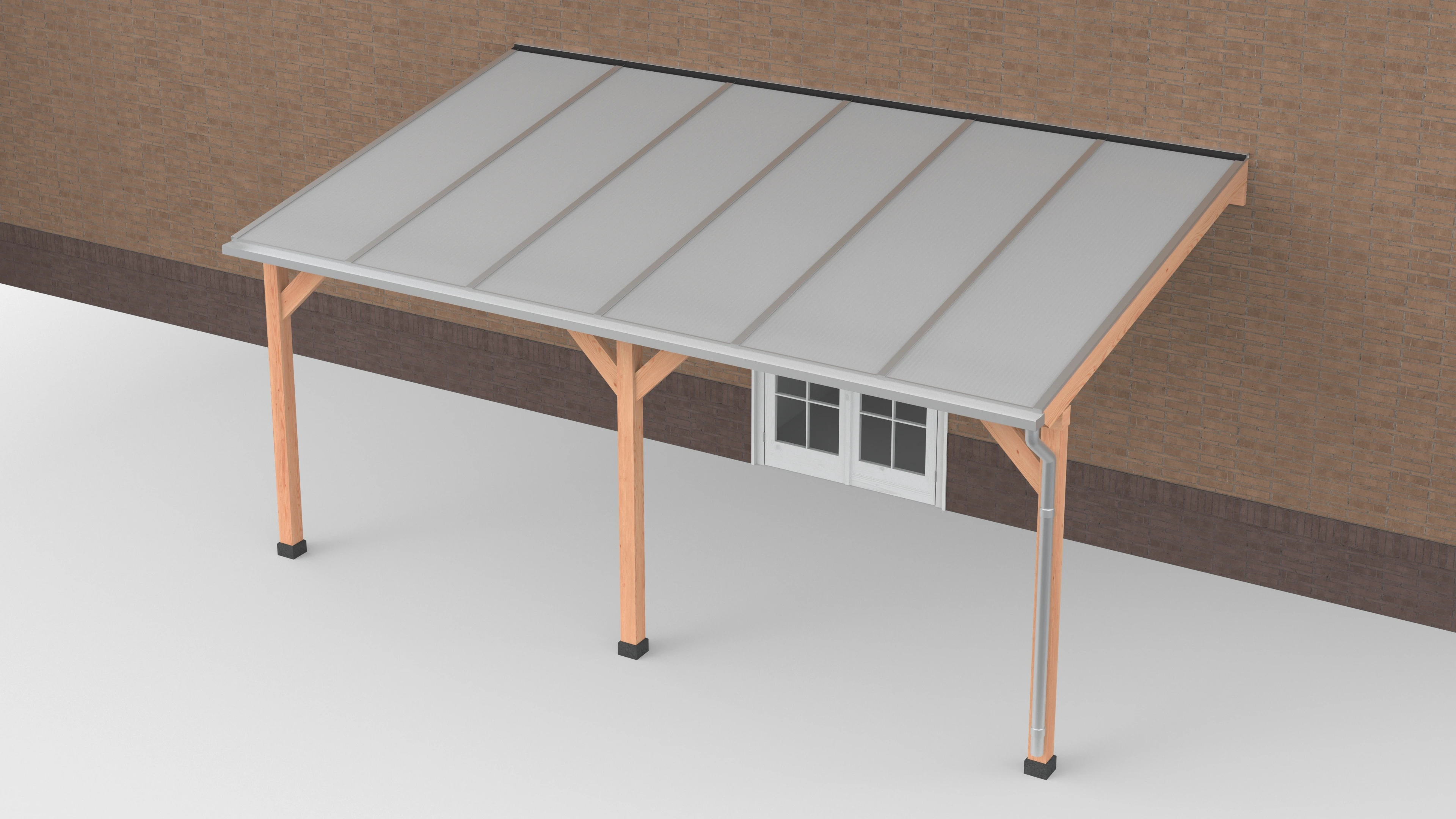 Douglas Terrasoverkapping Polycarbonaat Opaal Geschaafd 600 x 350 cm - Afbeelding 1