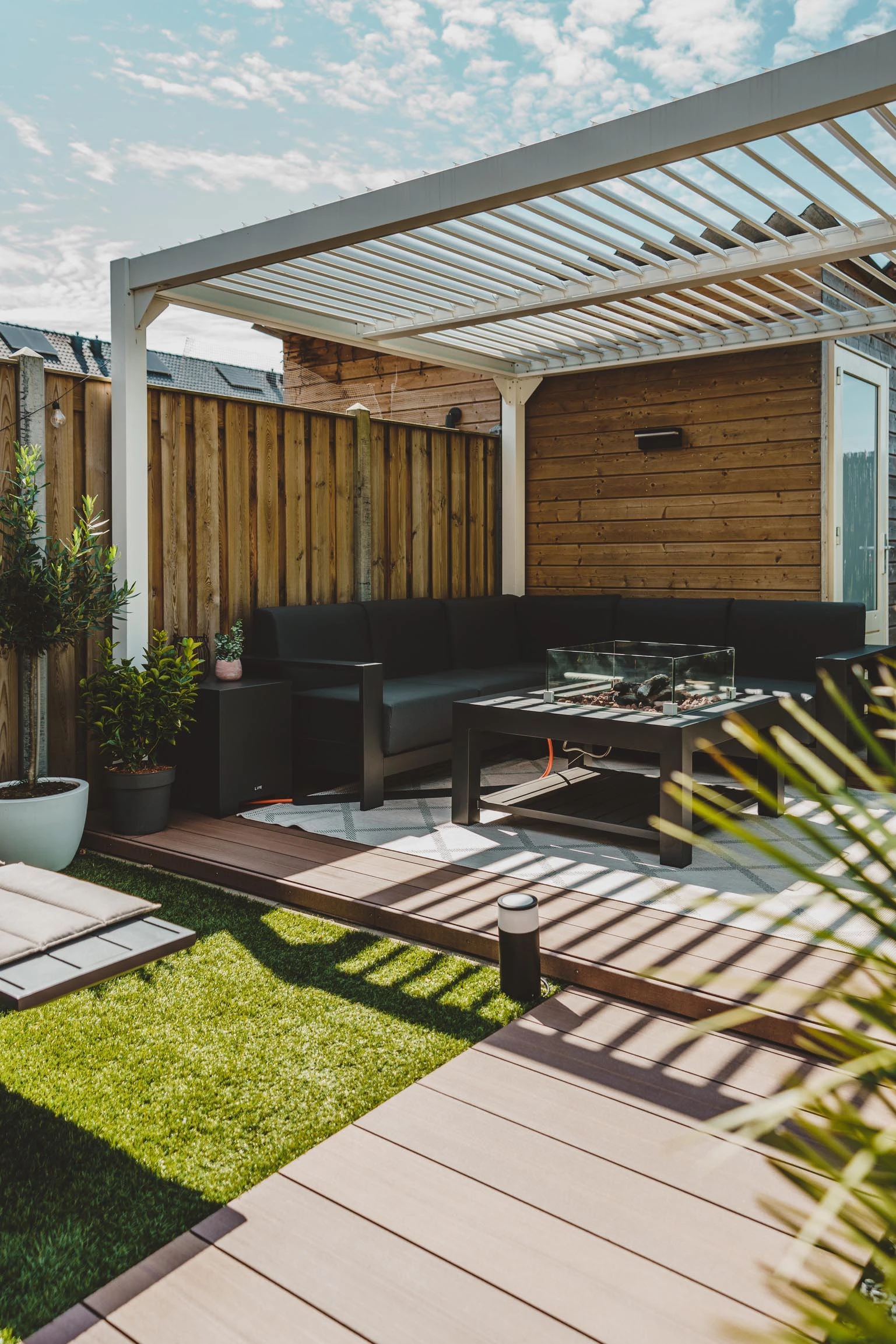 Aluminium Pergola met Lamellen Wit 400 x 300 cm - Afbeelding 6