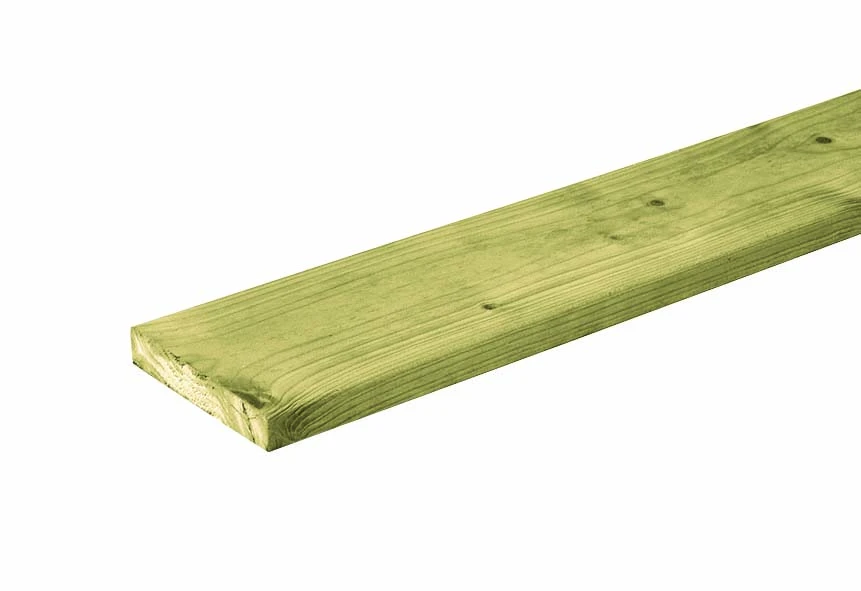 Vuren Plank 1.8 x 9.5 cm (18 x 95 mm) Groen geïmpregneerd - Lengte 360 cm - Afbeelding 1