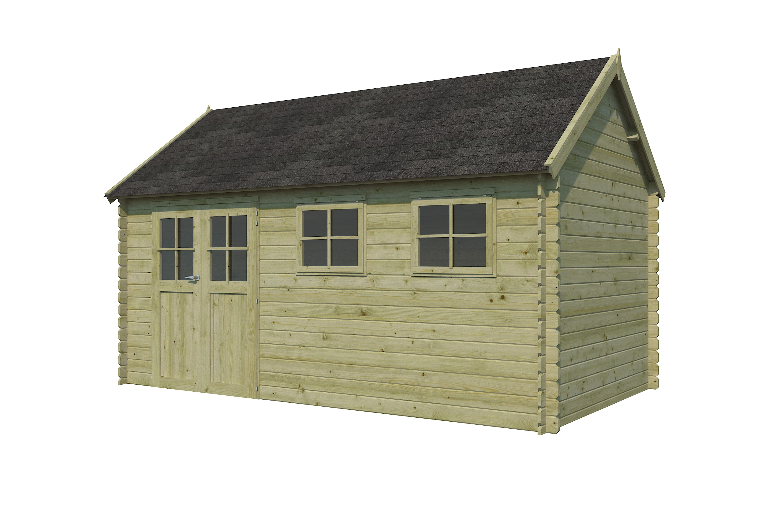 Woodlands Blokhut Gloucester XL Groen Geïmpregneerd 505 x 295 cm - Afbeelding 7