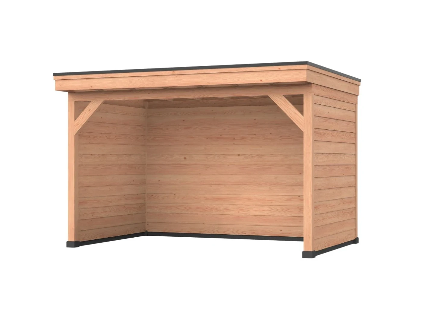 Douglas overkapping, 400 x 300, Met achterwand en twee zijwanden, Westwood DIY - Afbeelding 1