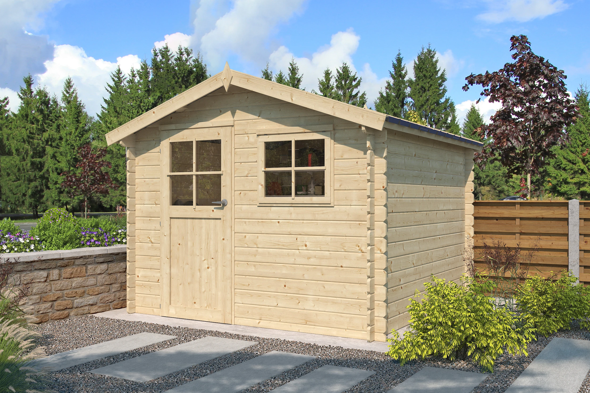 Woodlands Blokhut Salzburg AC-staal 295 x 295 cm - Afbeelding 1