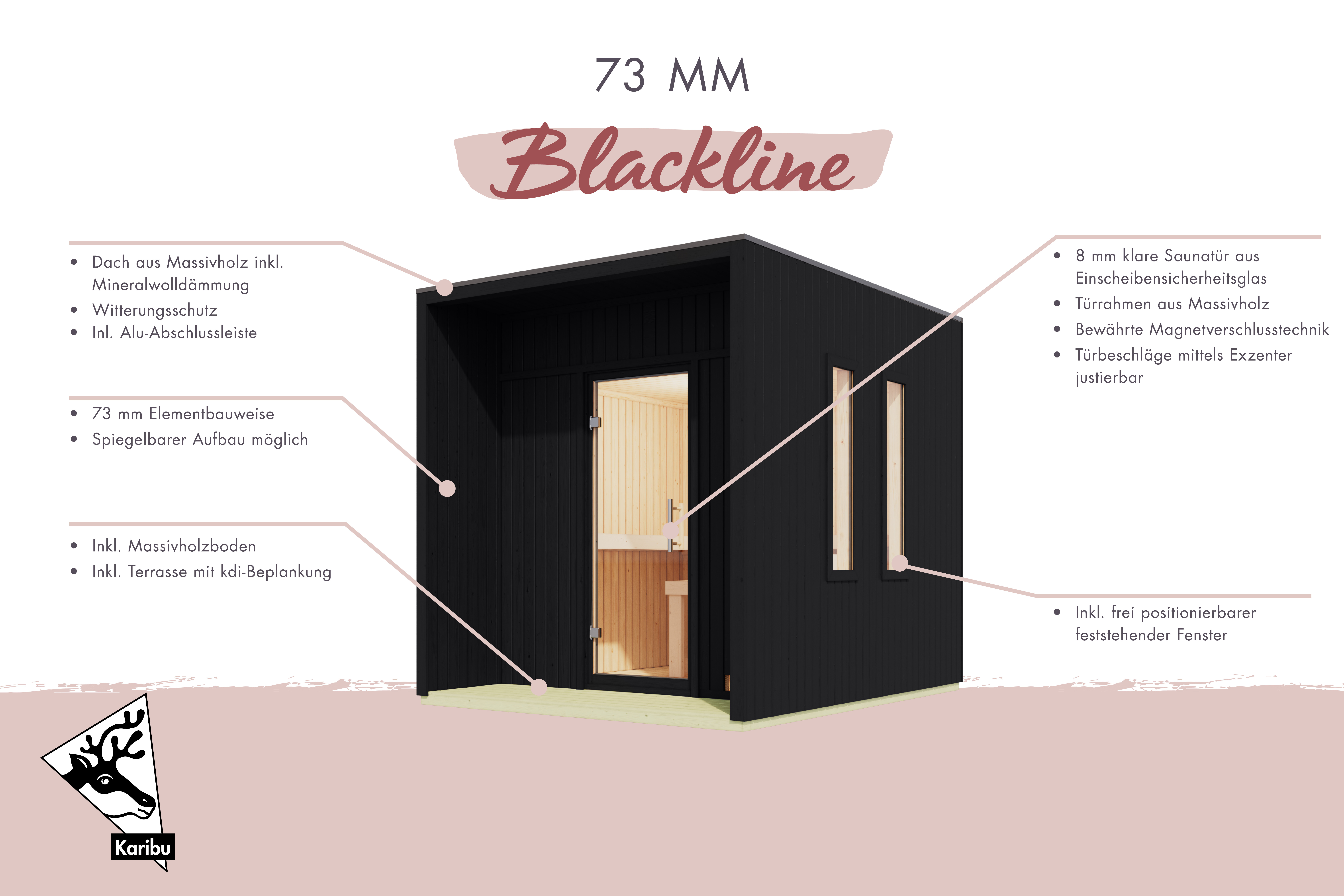 Karibu Sauna Culemborg Bio Combi 220 x 288 x 244 cm - Afbeelding 14