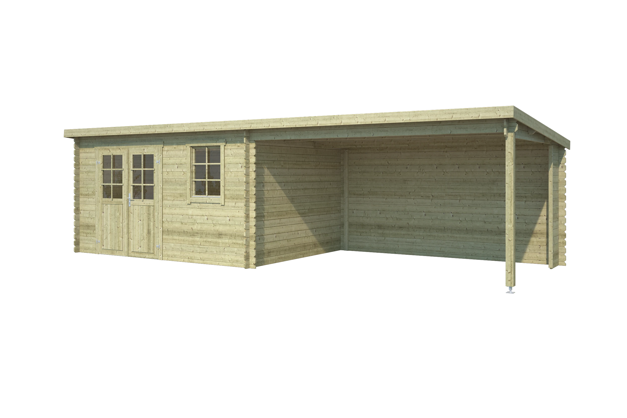 Outdoor Life Blokhut Aida Groen Geïmpregneerd 760 x 275 cm - Afbeelding 1