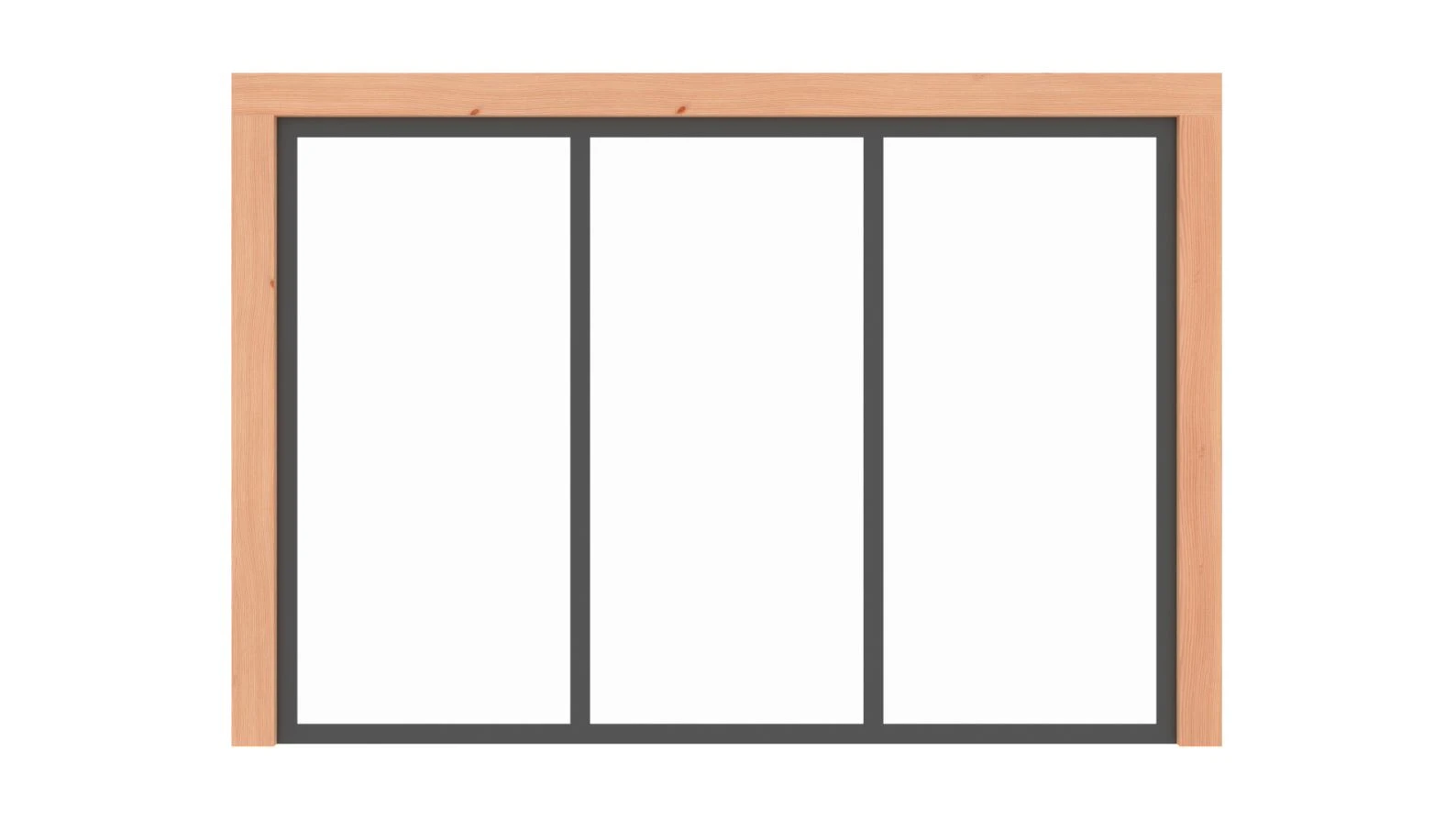 Vaste Glaswand Metallook 300 x 220 cm - Afbeelding 1