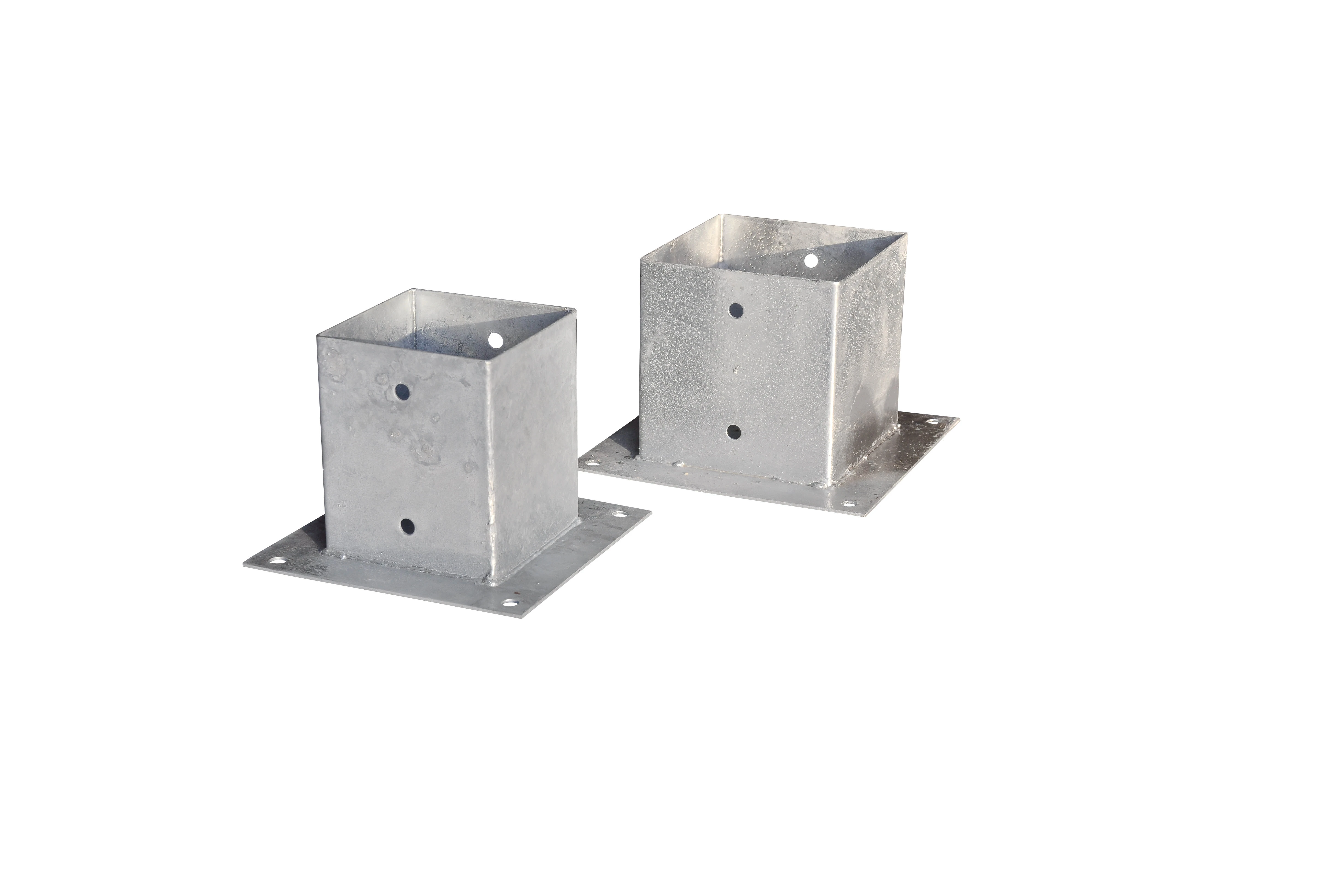 Paalhouder met Plaat Verzinkt 10 cm - Afbeelding 1