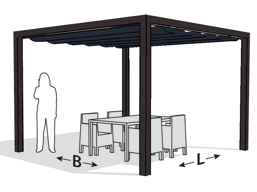 Platinum Optiva Prosail Aluminium Pergola Met Waterproof Schaduwdoek Antraciet 319 x 419 cm - Afbeelding 1