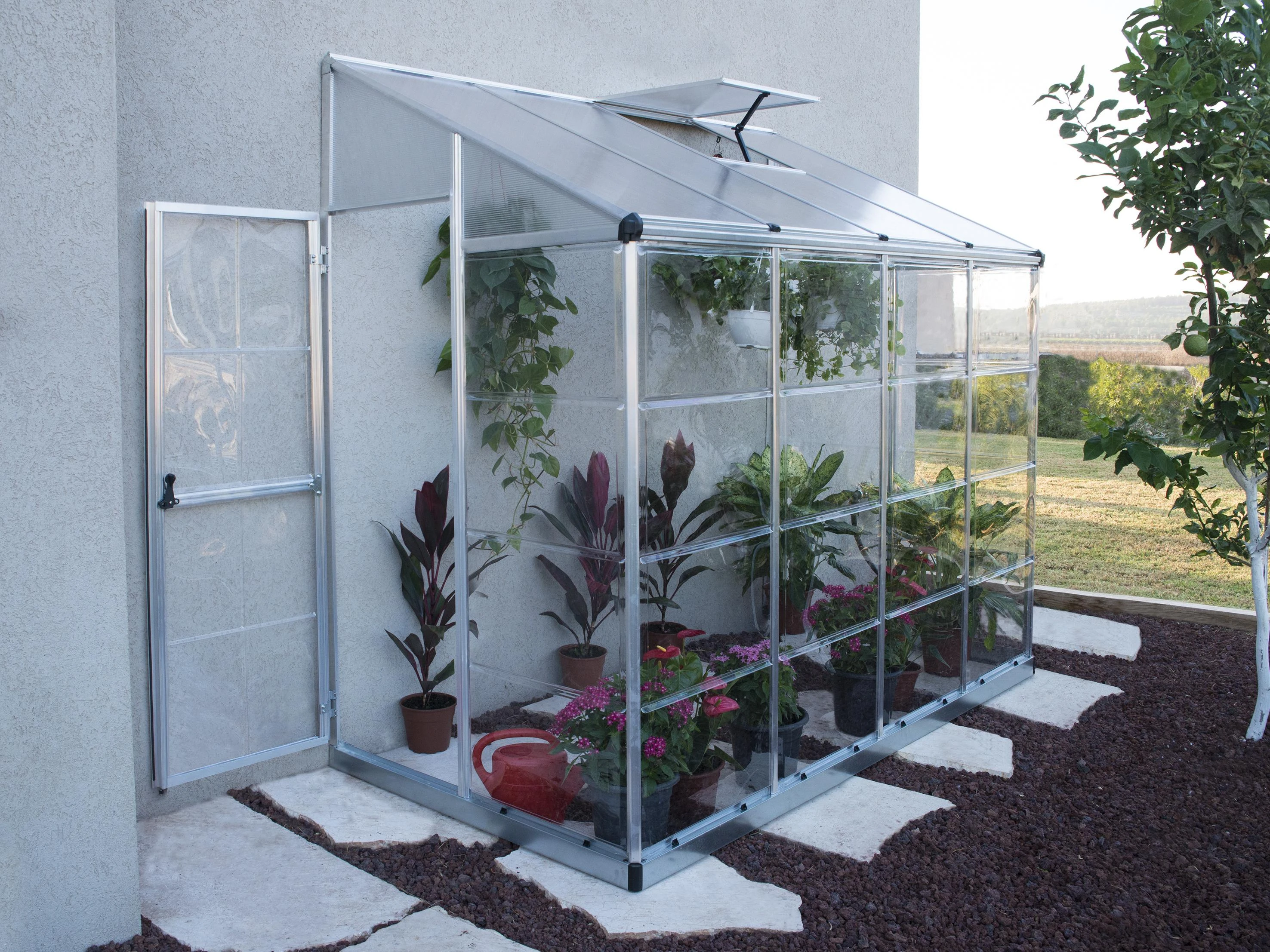 Palram Canopia Muurkas Lean to Grow 124 x 244 cm Zilver - Afbeelding 7