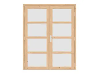 Vuren Dubbele Deur 4-Ruits 176 x 214 cm (1760 x 2140 mm) - Afbeelding 1