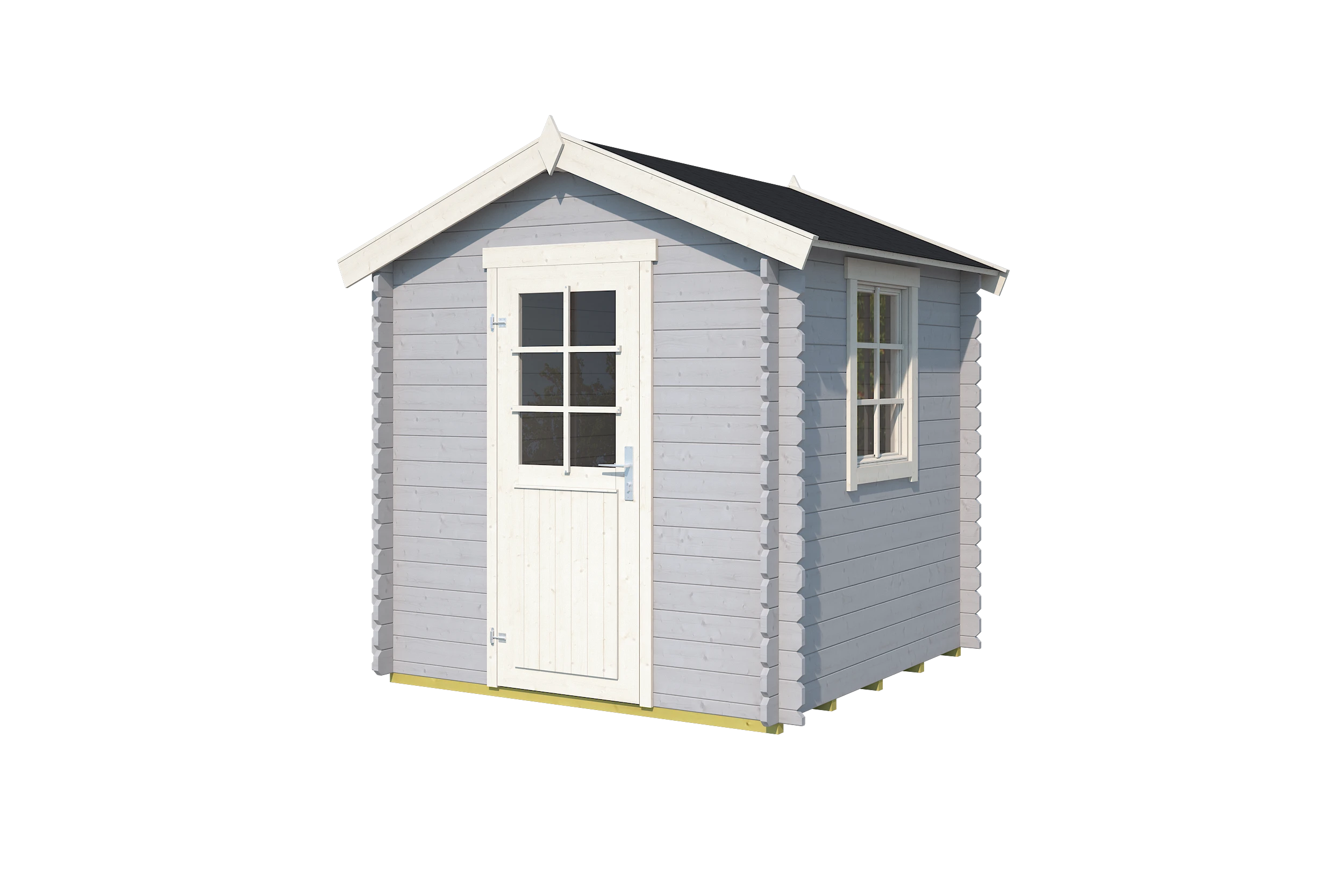 Outdoor life Blokhut Wels Platinum Grey-Wit 200 x 200 cm - Afbeelding 2