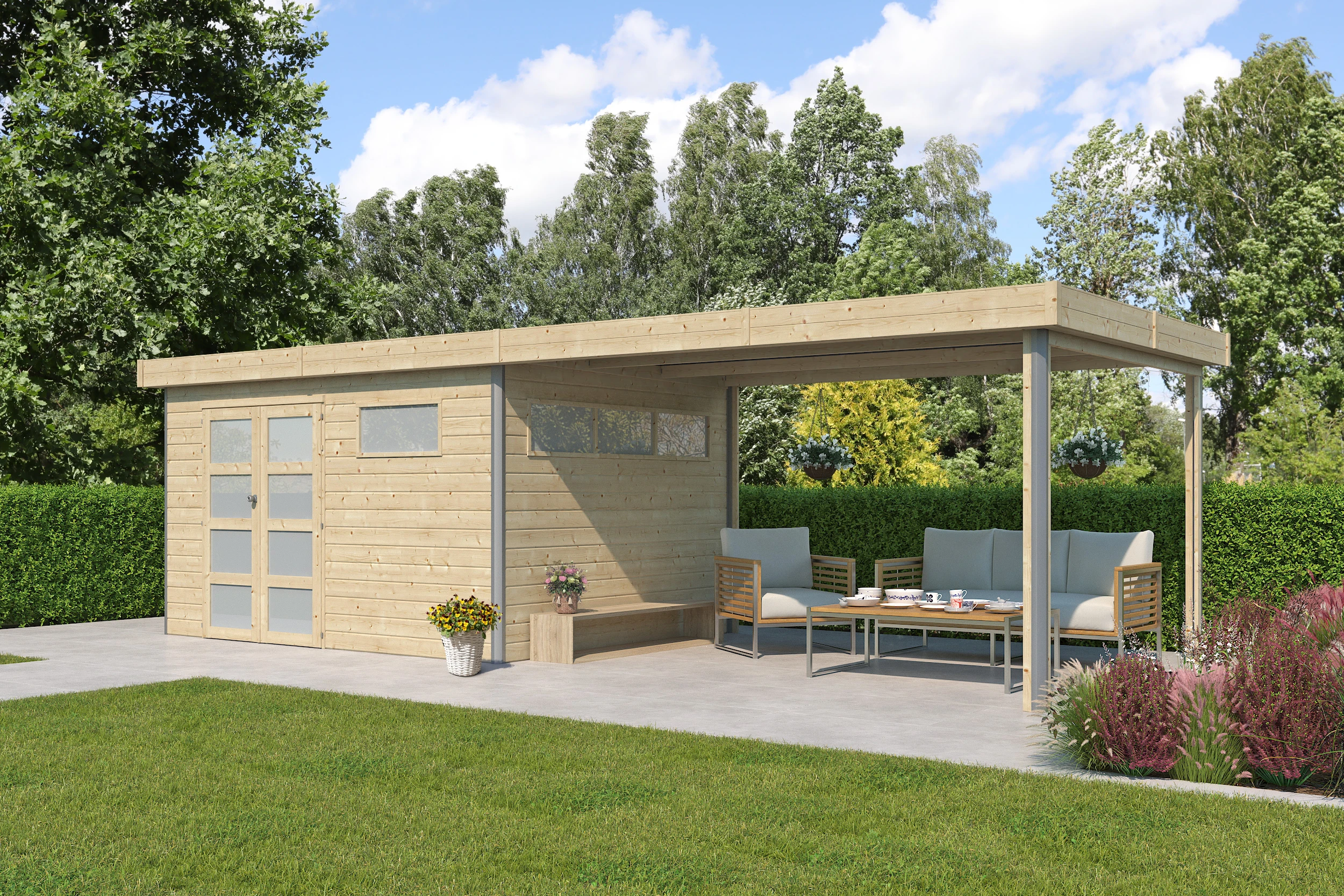 Woodlands Blokhut Kasuko 785 x 295 cm - Afbeelding 1
