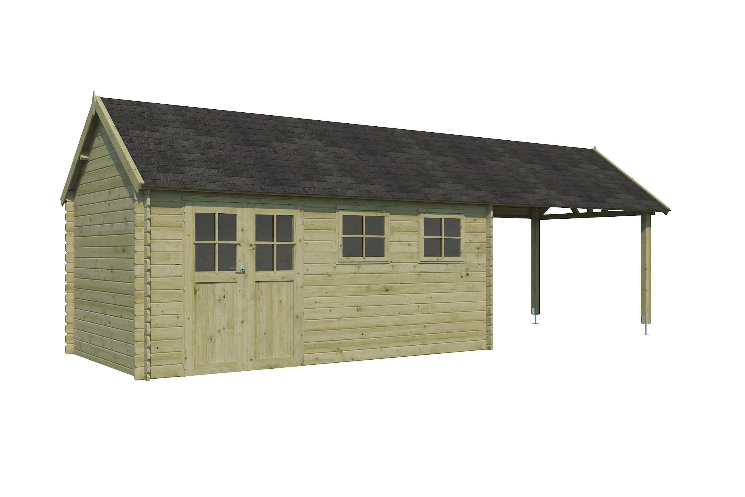 Woodlands Blokhut Gloucester XL Groen Geïmpregneerd 880 x 295 cm - Afbeelding 7