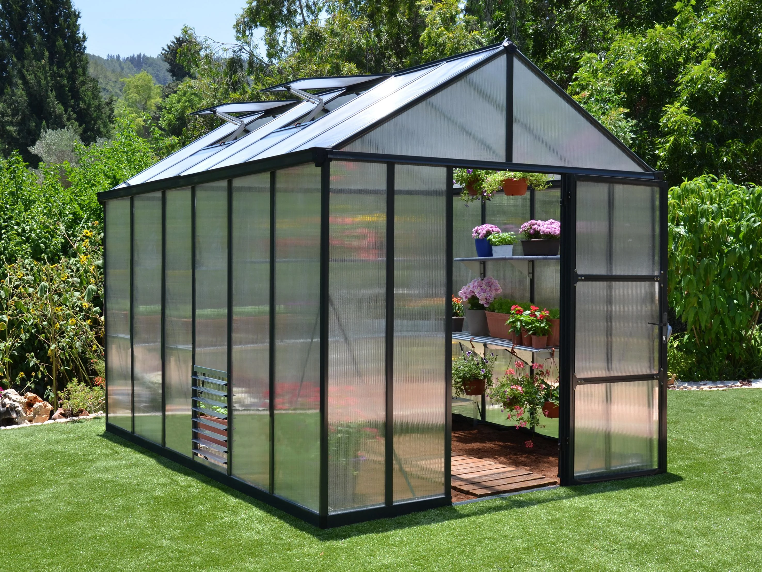 Palram Canopia Tuinkas Glory 244 x 364 cm Antraciet - Afbeelding 1