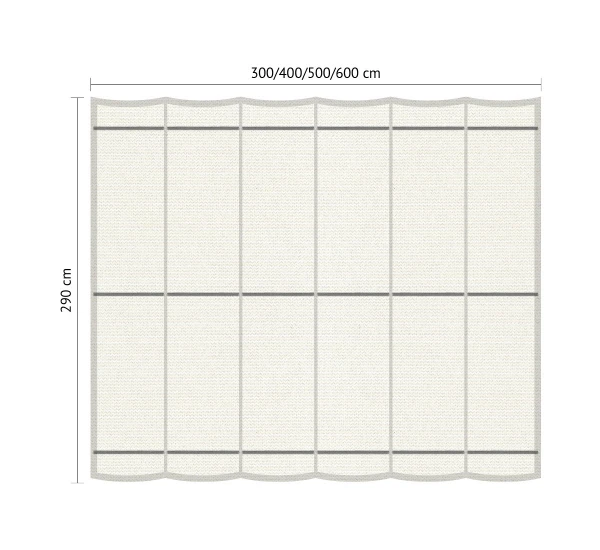 Harmonicadoek 290 x 500 cm Gebroken Wit - Afbeelding 1