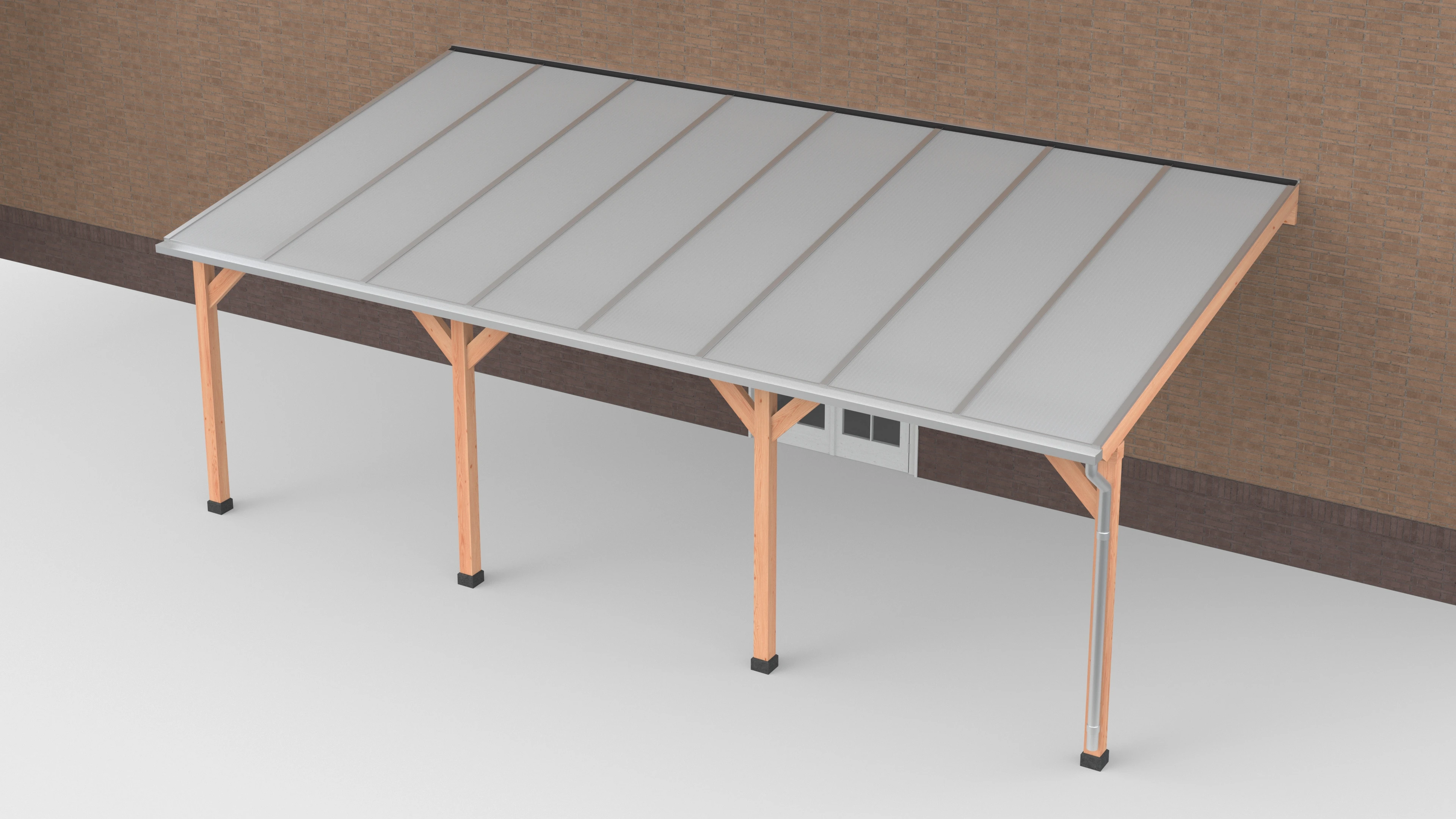 Douglas Terrasoverkapping Polycarbonaat Opaal Geschaafd 800 x 400 cm - Afbeelding 1