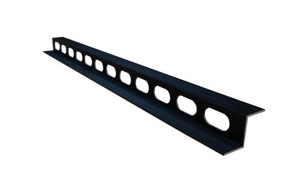 Aluminium Ventilatielat NewTechWood S-profiel t.b.v. wandbekleding Zwart 2.5 x 6 cm - Lengte 300 cm - Afbeelding 1