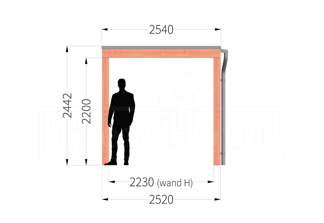 Trendhout Douglas Overkapping Palermo 430 x 250 cm - Afbeelding 3