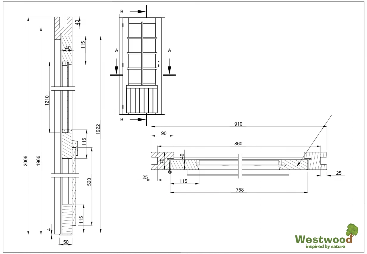 Douglas Enkele Deur 8-Ruits Rechtsdraaiend 91 x 201 cm - Afbeelding 2
